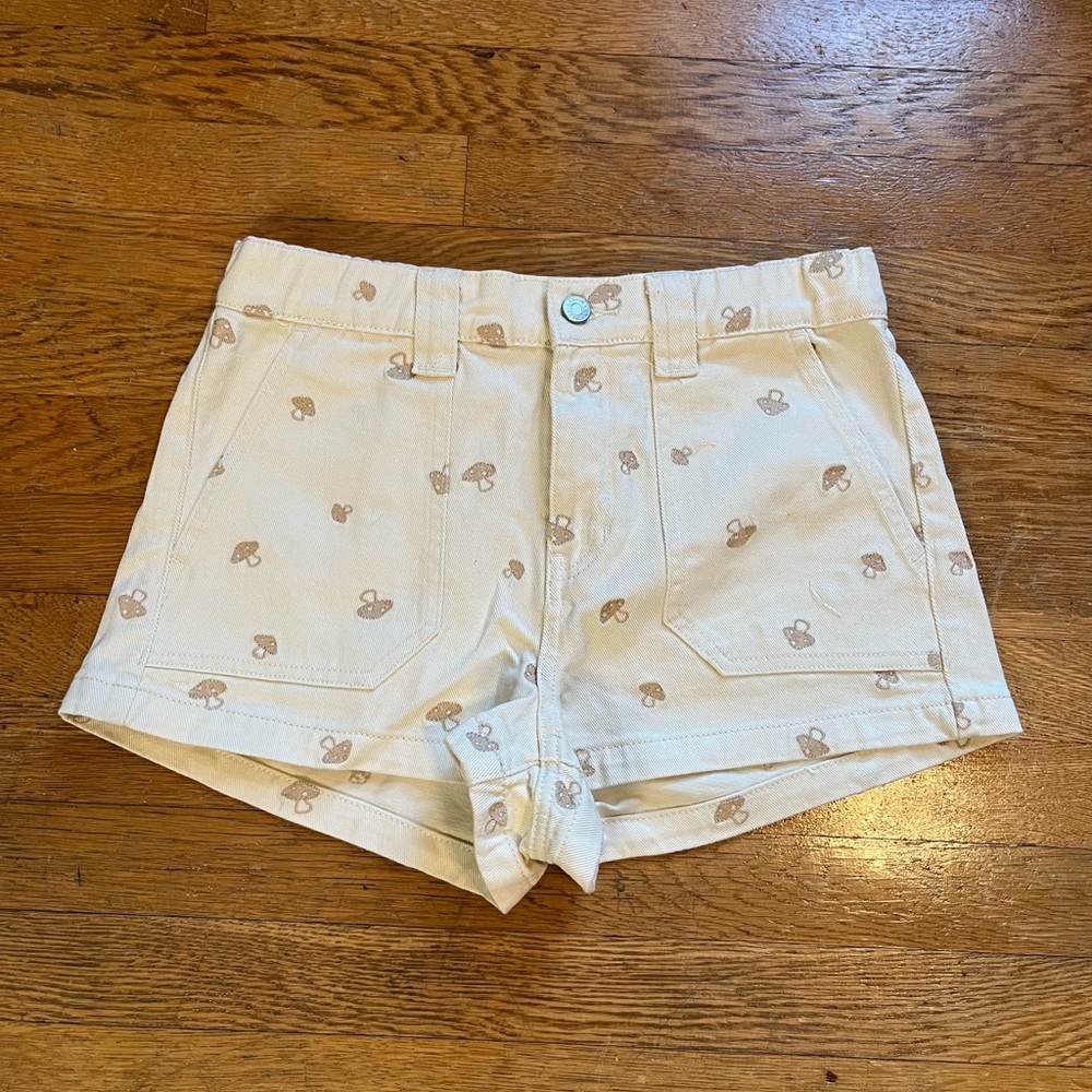 PacSun Women's Ivory Embroidered Elastic Waist Shorts Size M